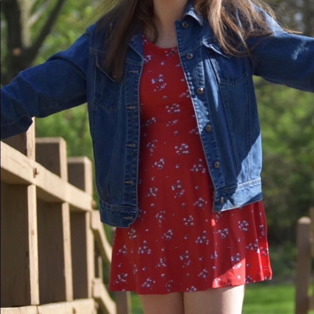 Red Floral Strappy Dress